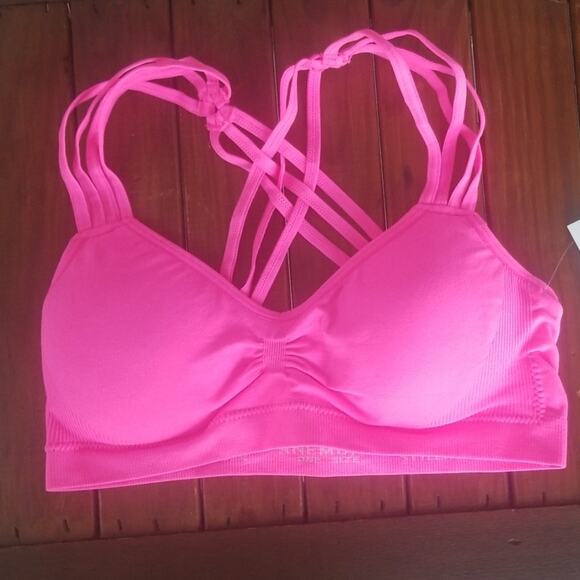 Anemone strappy racerback padded bralette pink one size - Picture 1 of 3